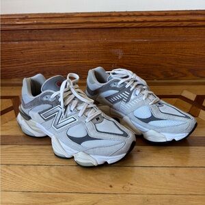 New Balance 9060 Rain Cloud Grey - Cream and Gray Athletic Shoes